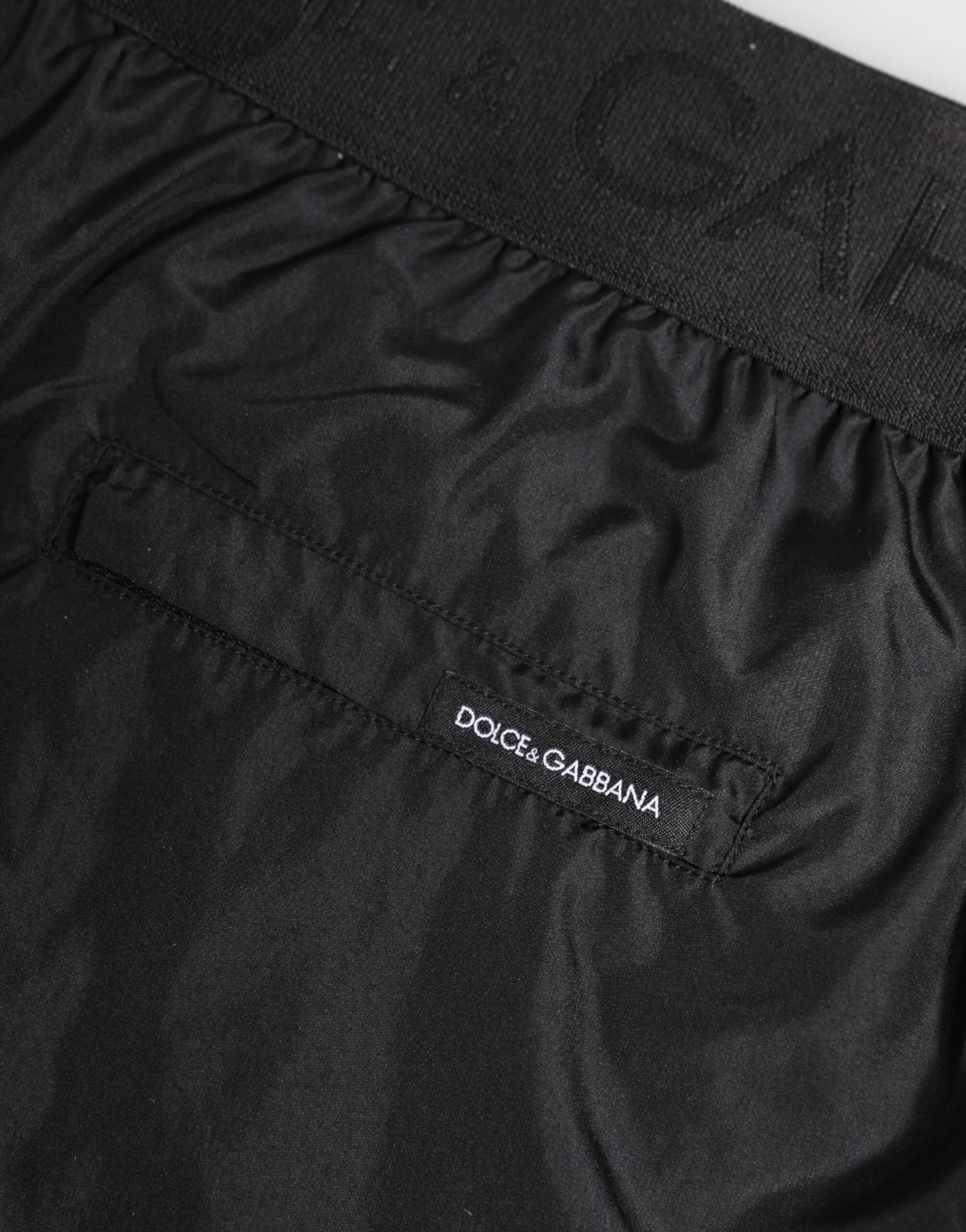 Dolce & Gabbana Black Logo Print Beachwear Men Shorts Swimwear - IT4 | S - Swim Boxers