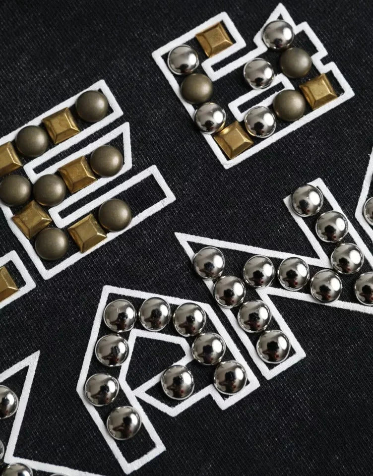 Dolce & Gabbana Black Logo Print Cotton Crewneck Men T-shirt - IT50 | L - T-Shirts