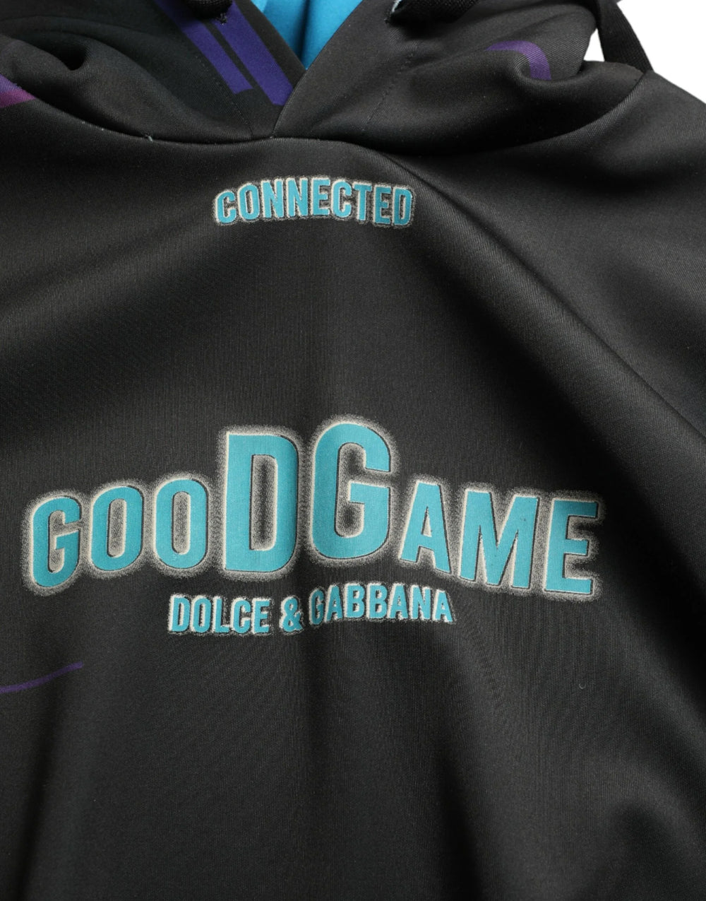 Dolce & Gabbana Black Logo Print Hooded Sweatshirt Sweater - IT58 | XXL - Hoodies