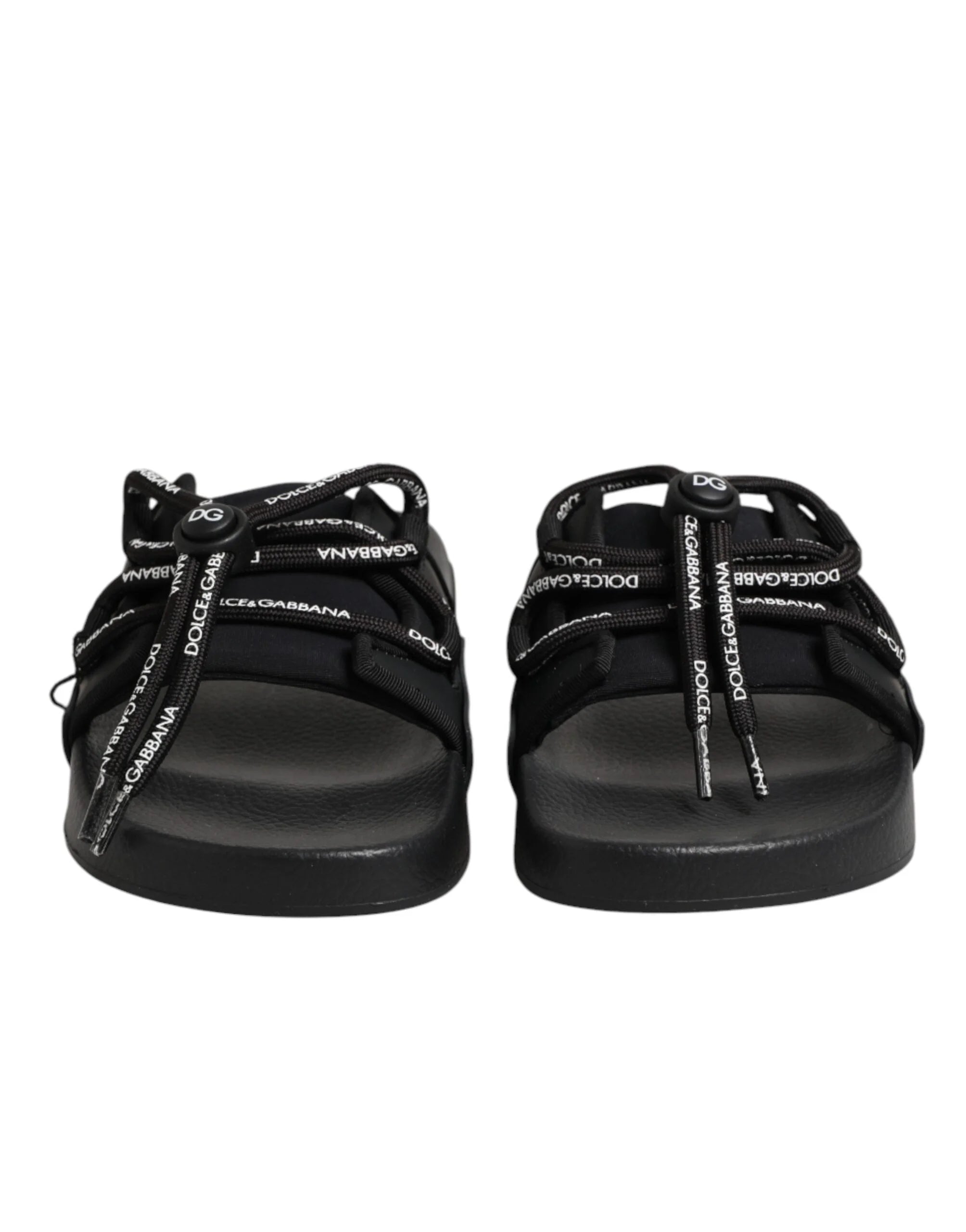 Dolce & Gabbana Black logo print Slides Beachwear Shoes - EU36/US5.5