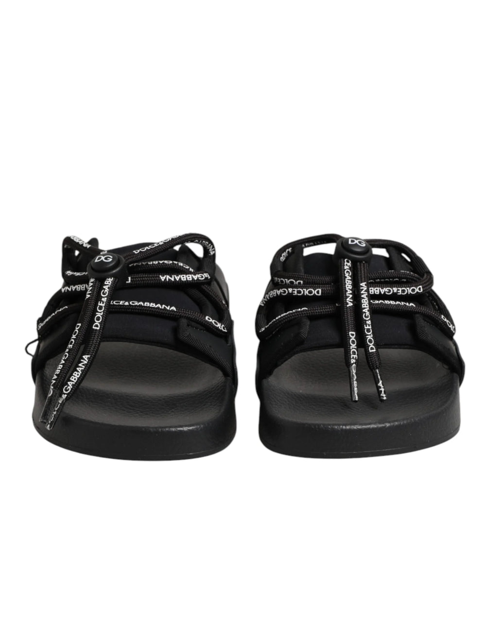 Dolce & Gabbana Black logo print Slides Beachwear Shoes - EU36/US5.5