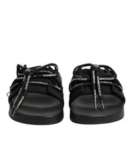 Dolce & Gabbana Black logo print Slides Beachwear Shoes - EU36/US5.5