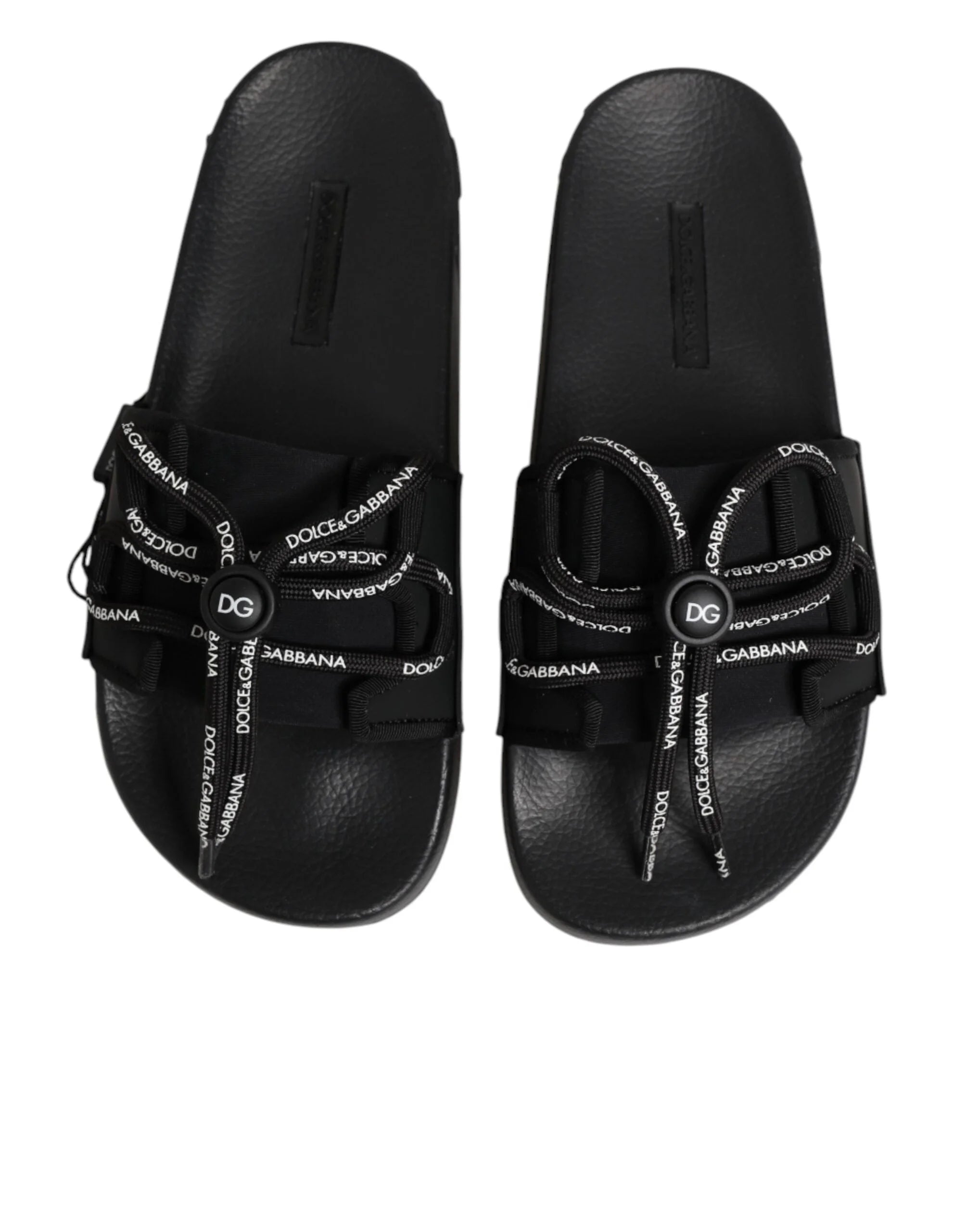 Dolce & Gabbana Black logo print Slides Beachwear Shoes - EU36/US5.5