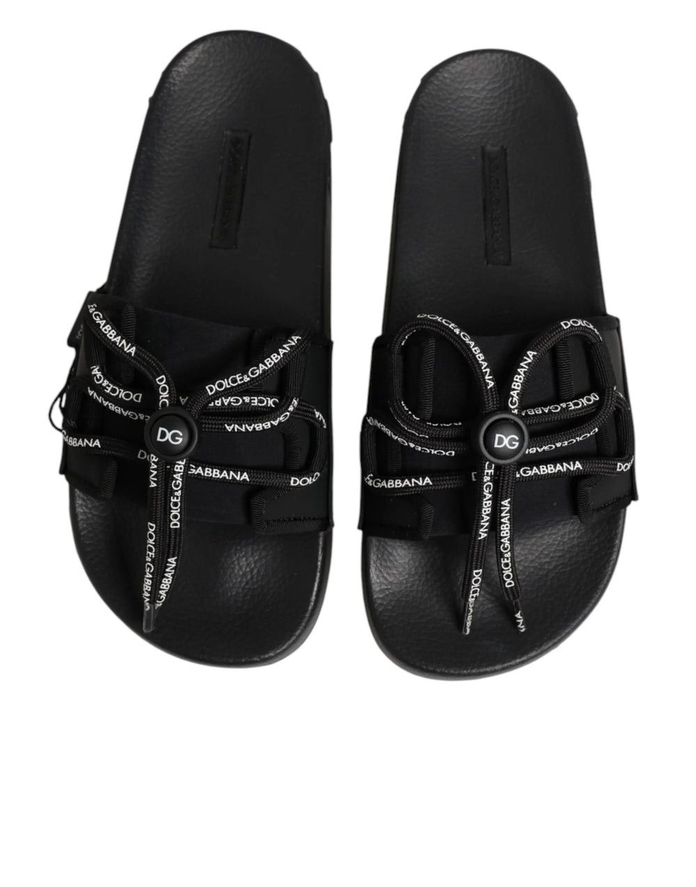 Dolce & Gabbana Black logo print Slides Beachwear Shoes - EU36/US5.5