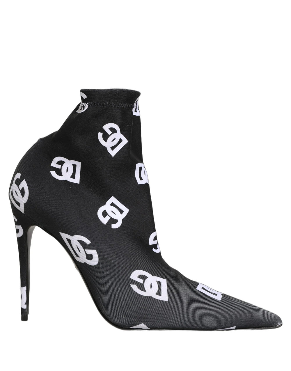 Dolce & Gabbana Black Logo Stretch Heels Ankle Boots Shoes - EU38.5/US8.5