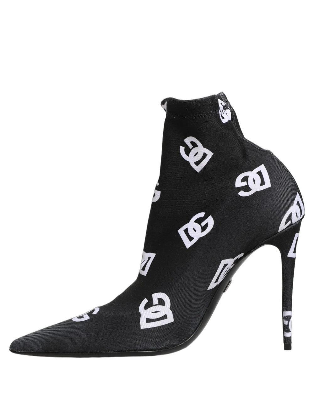 Dolce & Gabbana Black Logo Stretch Heels Ankle Boots Shoes - EU38.5/US8.5