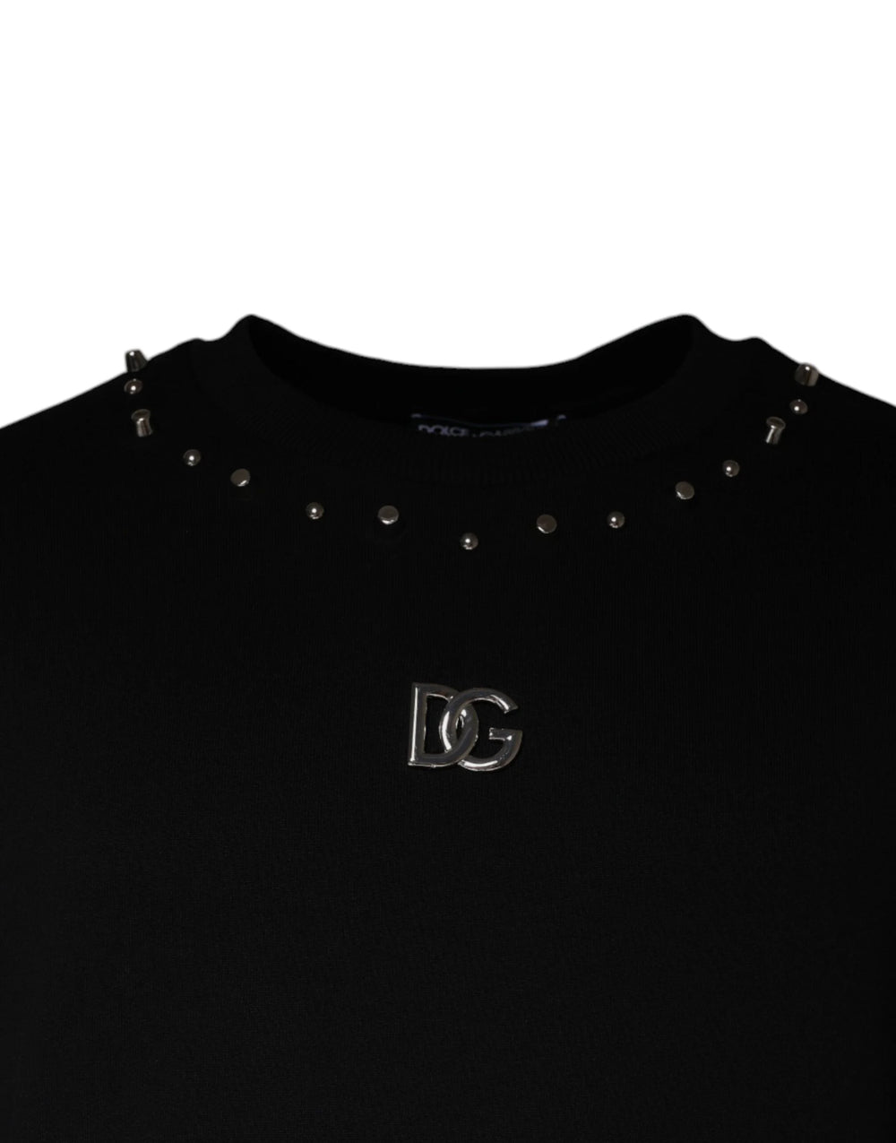 Dolce & Gabbana Black Logo Stud Pullover Sweatshirt Sweater - Sweatshirts