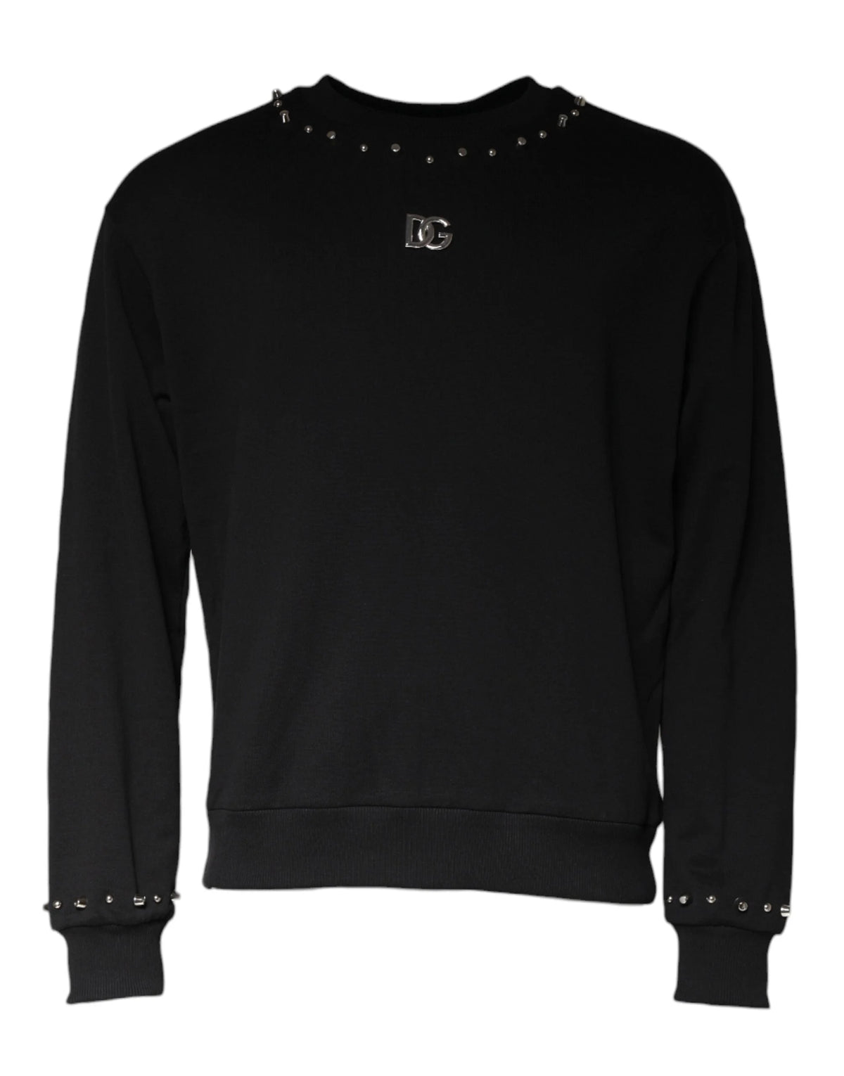 Dolce & Gabbana Black Logo Stud Pullover Sweatshirt Sweater - Sweatshirts