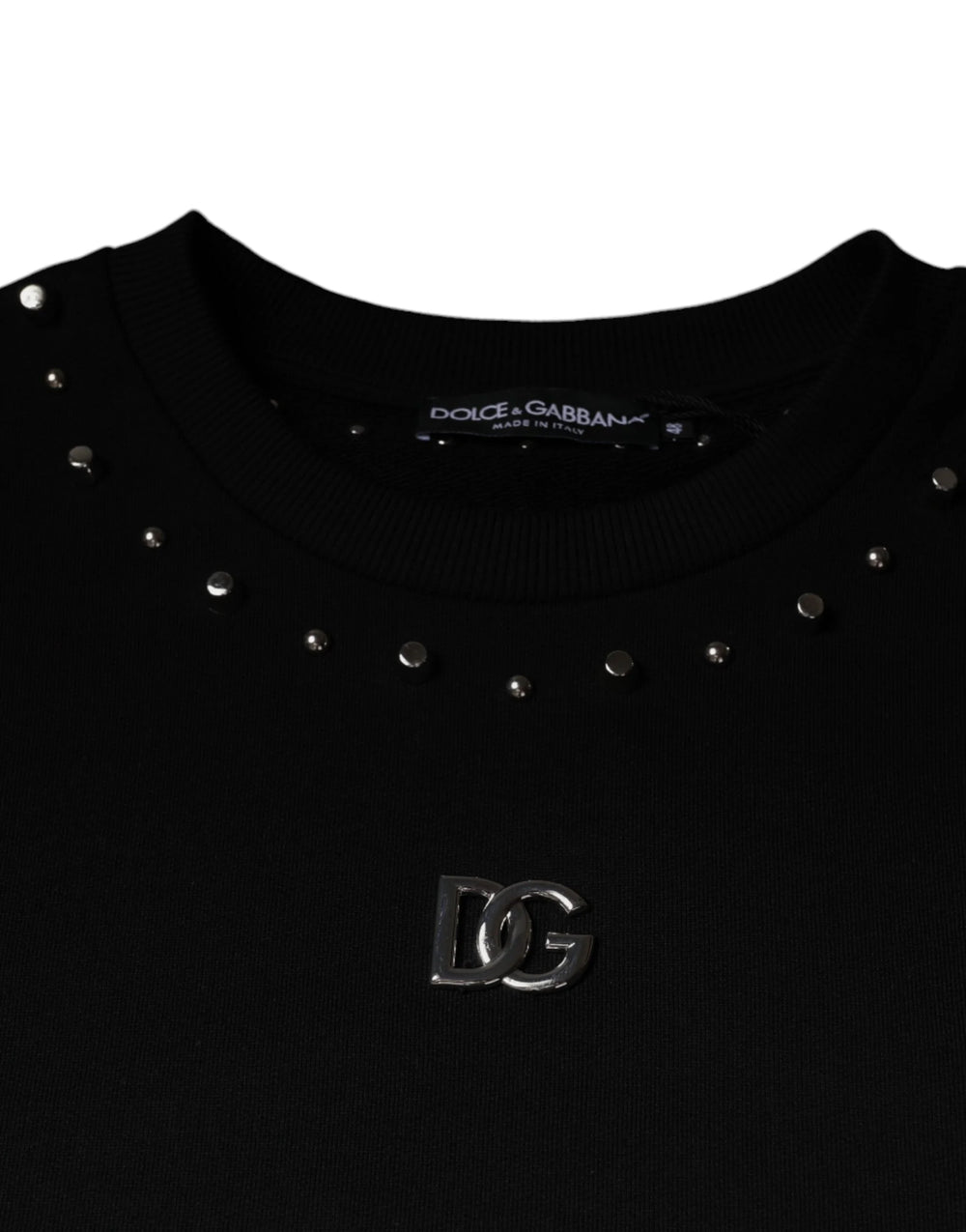 Dolce & Gabbana Black Logo Stud Pullover Sweatshirt Sweater - Sweatshirts