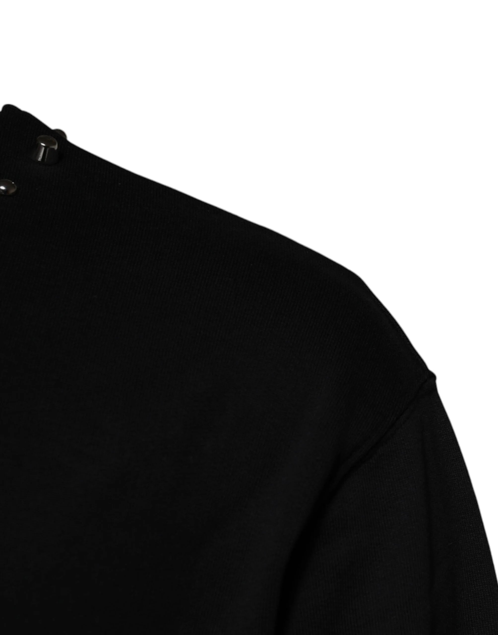 Dolce & Gabbana Black Logo Stud Pullover Sweatshirt Sweater - IT46 | S - Sweaters
