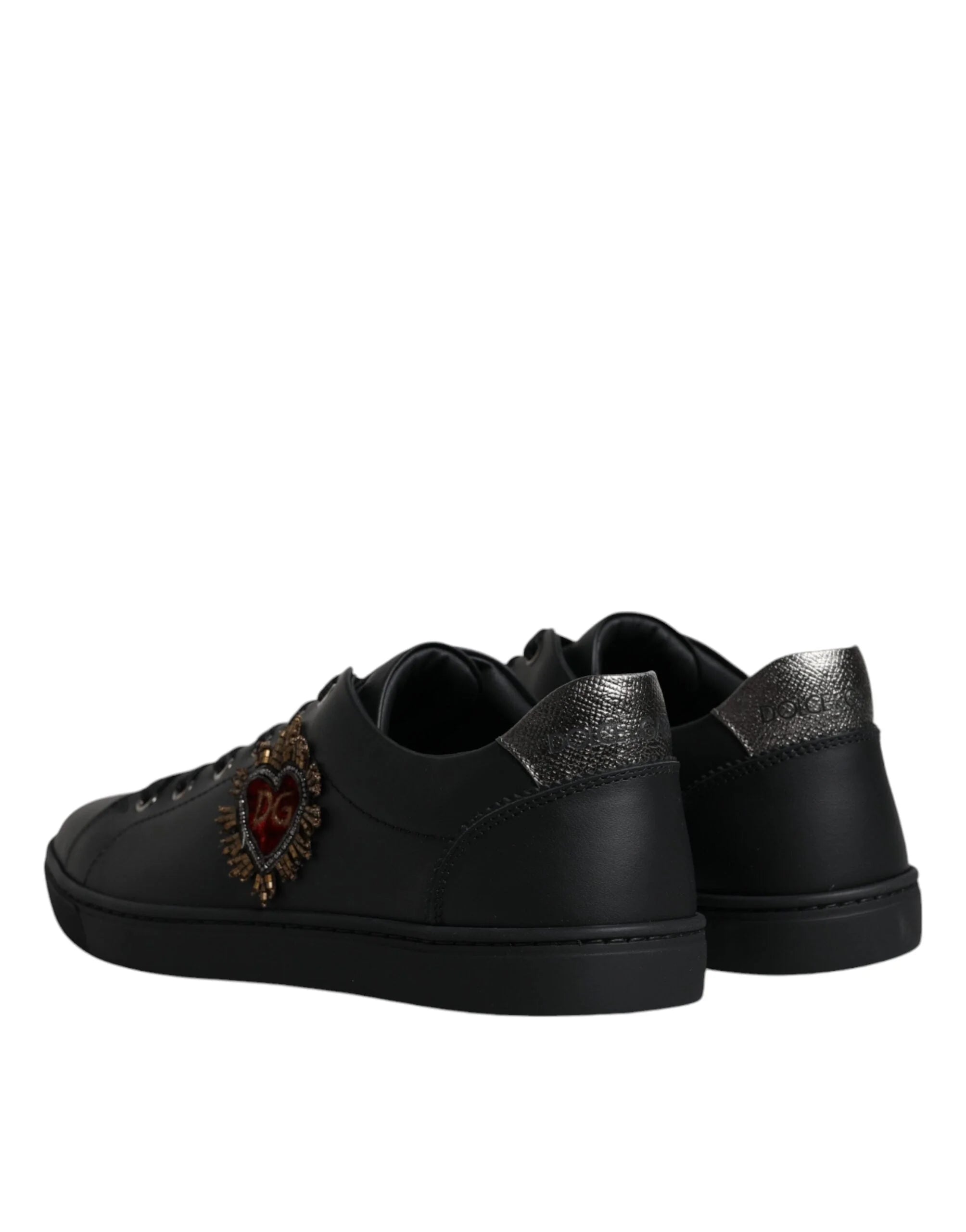 Dolce & Gabbana Black London Sacred Heart Men Sneakers Shoes - Sneakers