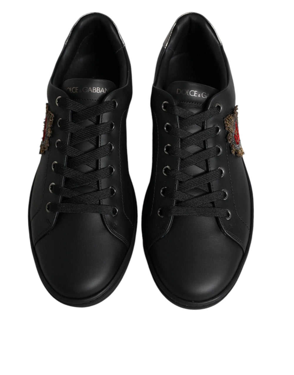 Dolce & Gabbana Black London Sacred Heart Men Sneakers Shoes - Sneakers