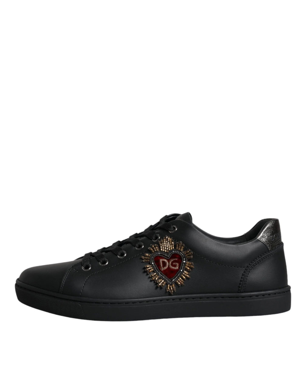 Dolce & Gabbana Black London Sacred Heart Men Sneakers Shoes - Sneakers