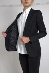 Dolce & Gabbana Black Long Sleeve Coat Blazer Jacket - IT44 | L - Overcoats