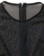 Dolce & Gabbana Black Long Sleeve Sheer Fitted Maxi Dress - IT40|S