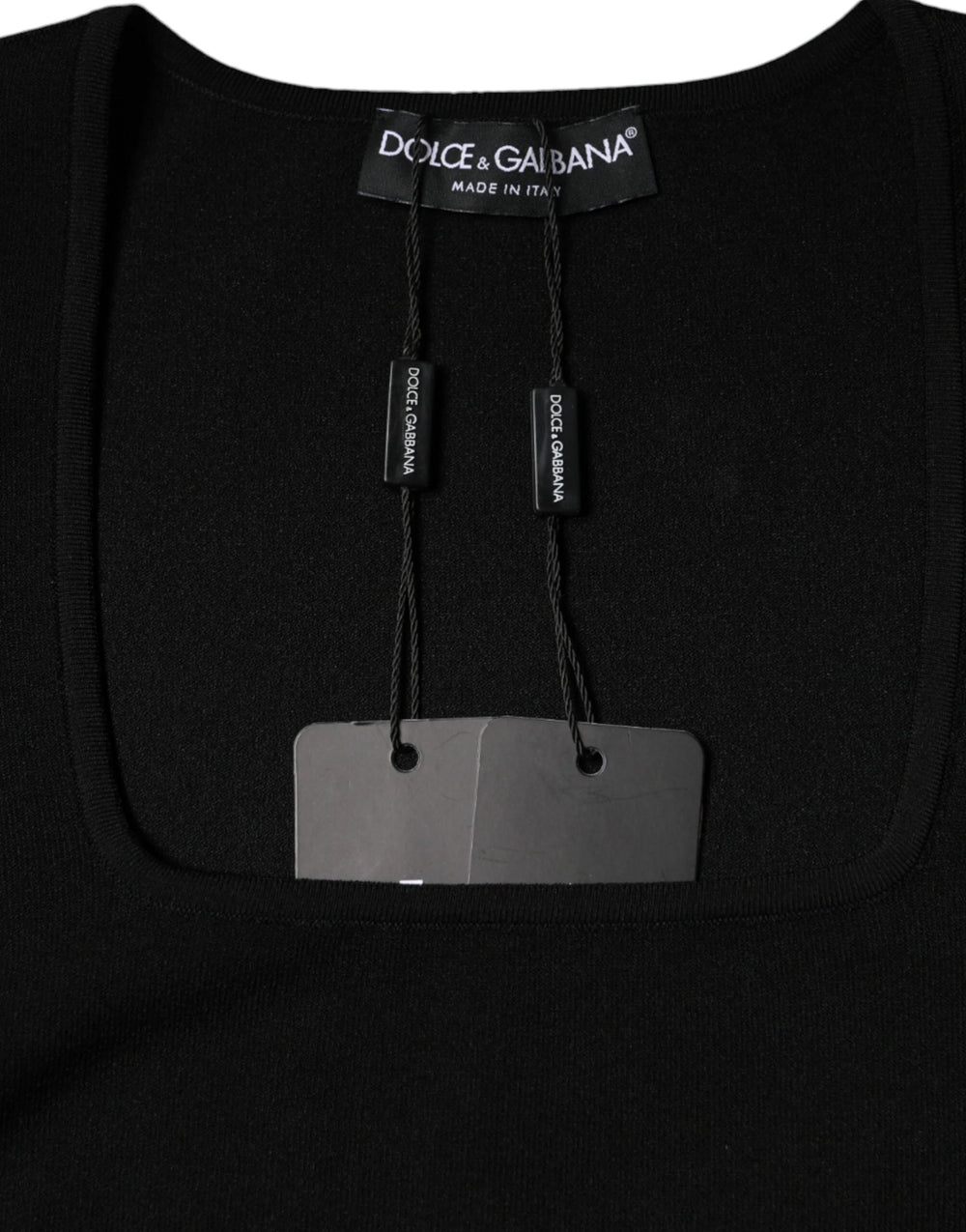 Dolce & Gabbana Black Long Sleeves Blouse Square Neck Top - IT40|S - Blouses