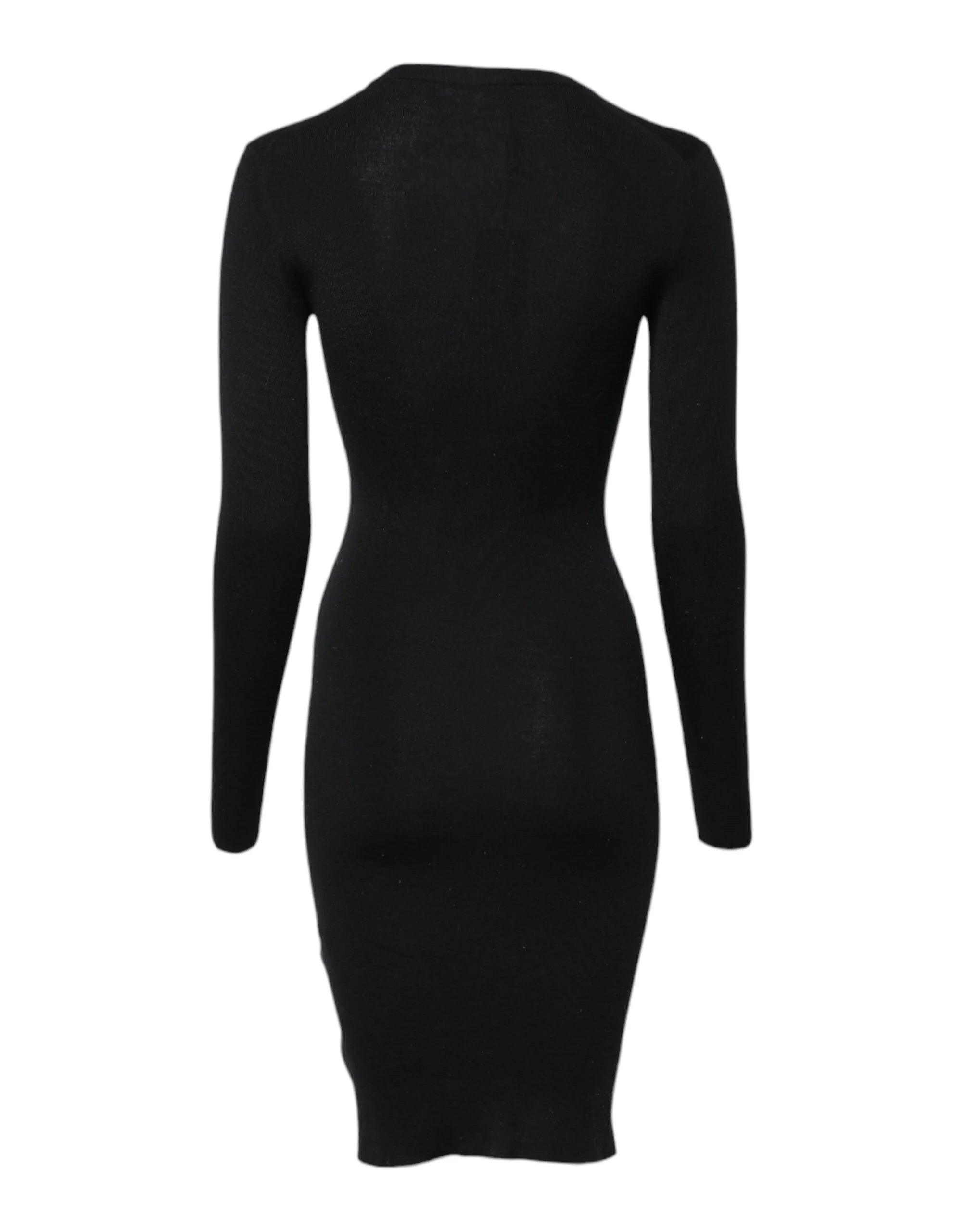 Dolce & Gabbana Black Long Sleeves Bodycon Sheath Dress - IT36|XXS - Dresses