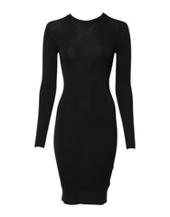 Dolce & Gabbana Black Long Sleeves Bodycon Sheath Dress - IT36|XXS - Dresses