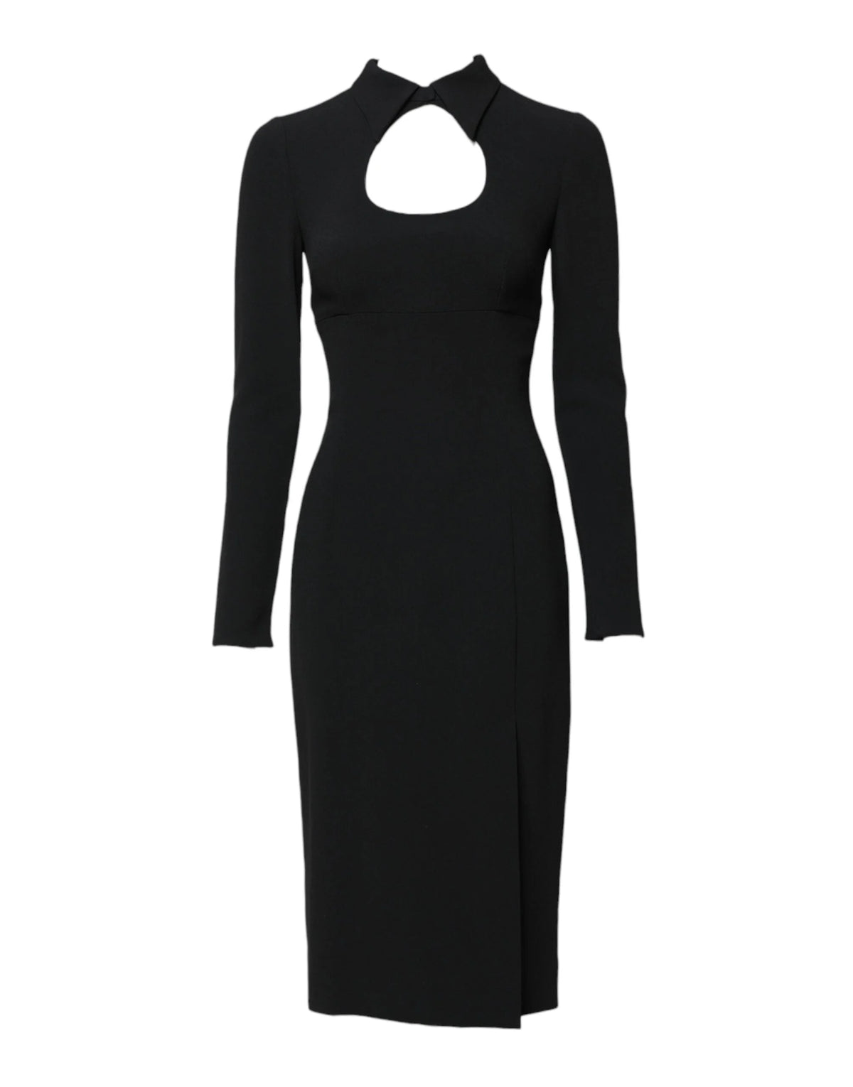 Dolce & Gabbana Black Long Sleeves Bodycon Sheath Midi Dress - IT38 | XS - Dresses