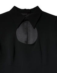 Dolce & Gabbana Black Long Sleeves Bodycon Sheath Midi Dress - IT38 | XS - Dresses