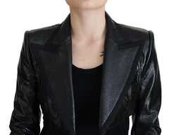 Dolce & Gabbana Black Long Sleeves Crop Blazer Cotton Jacket - IT40|S - Sport Jackets