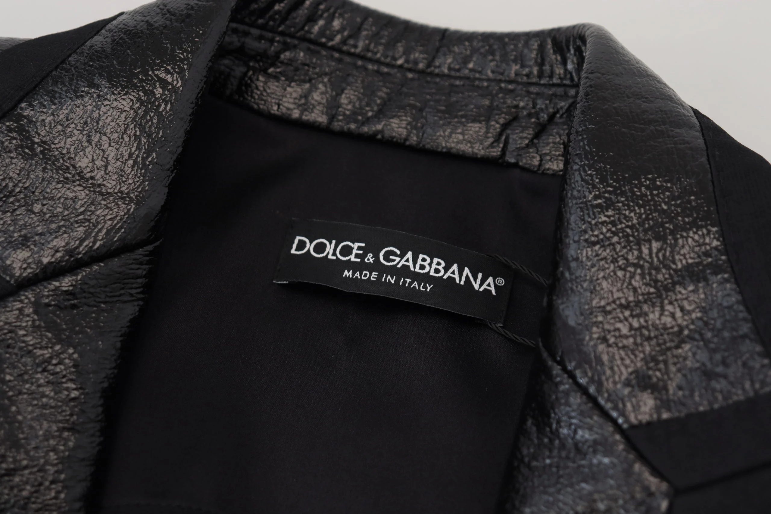 Dolce & Gabbana Black Long Sleeves Crop Blazer Cotton Jacket - IT40|S - Sport Jackets