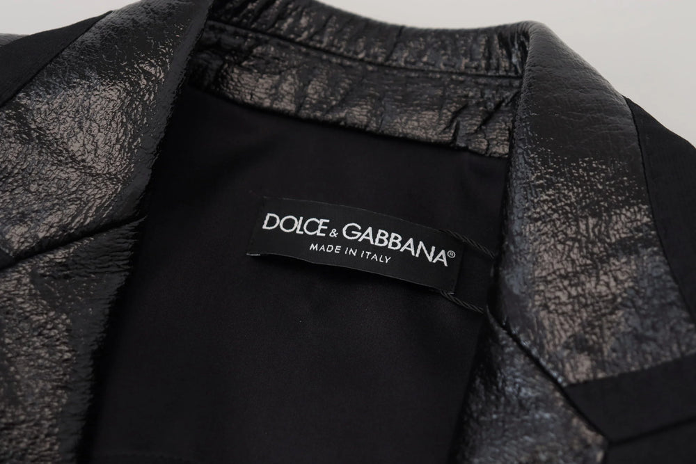 Dolce & Gabbana Black Long Sleeves Crop Blazer Cotton Jacket - IT40|S - Sport Jackets