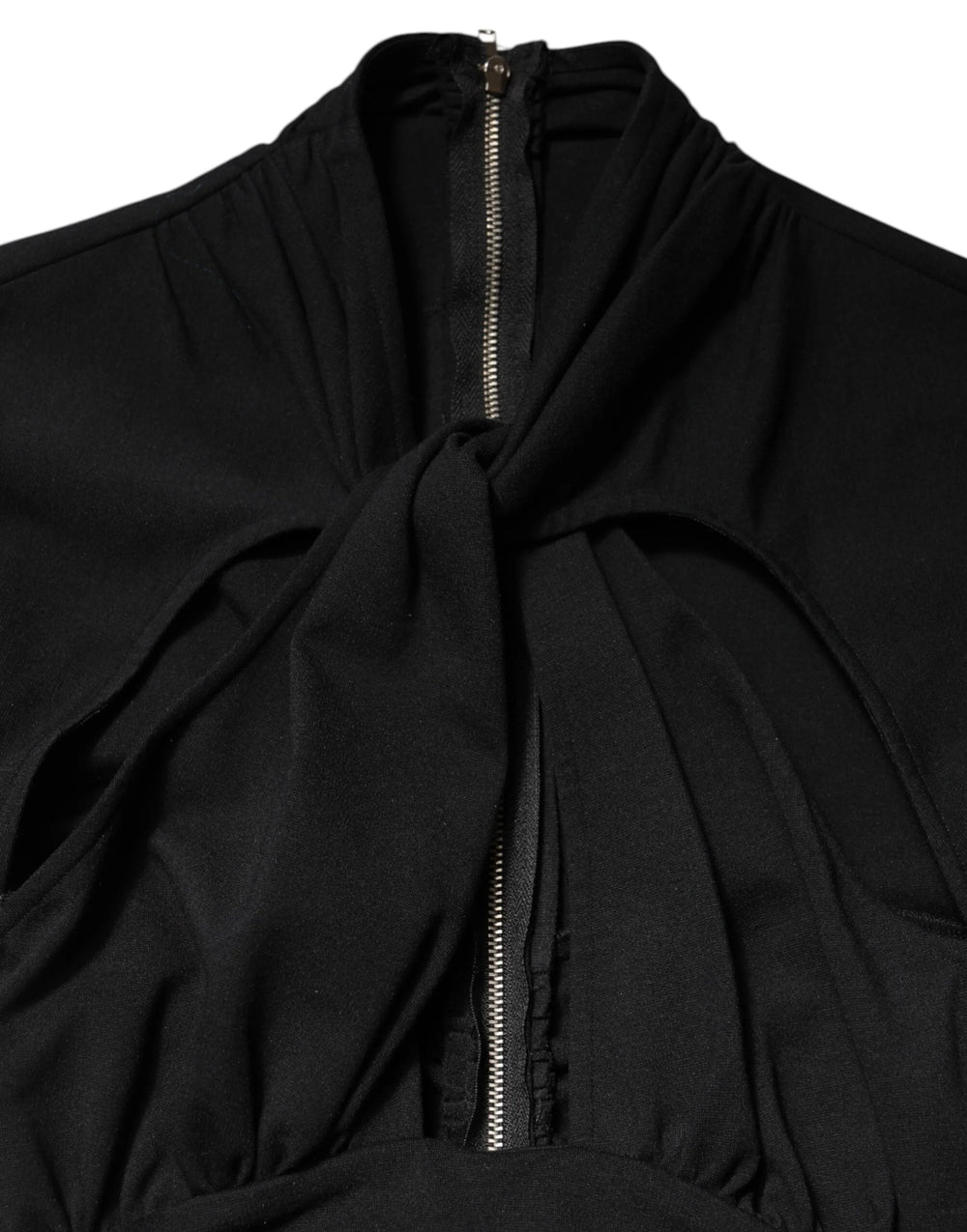 Dolce & Gabbana Black Long Sleeves Sheath Midi Dress - IT40|S - Dresses