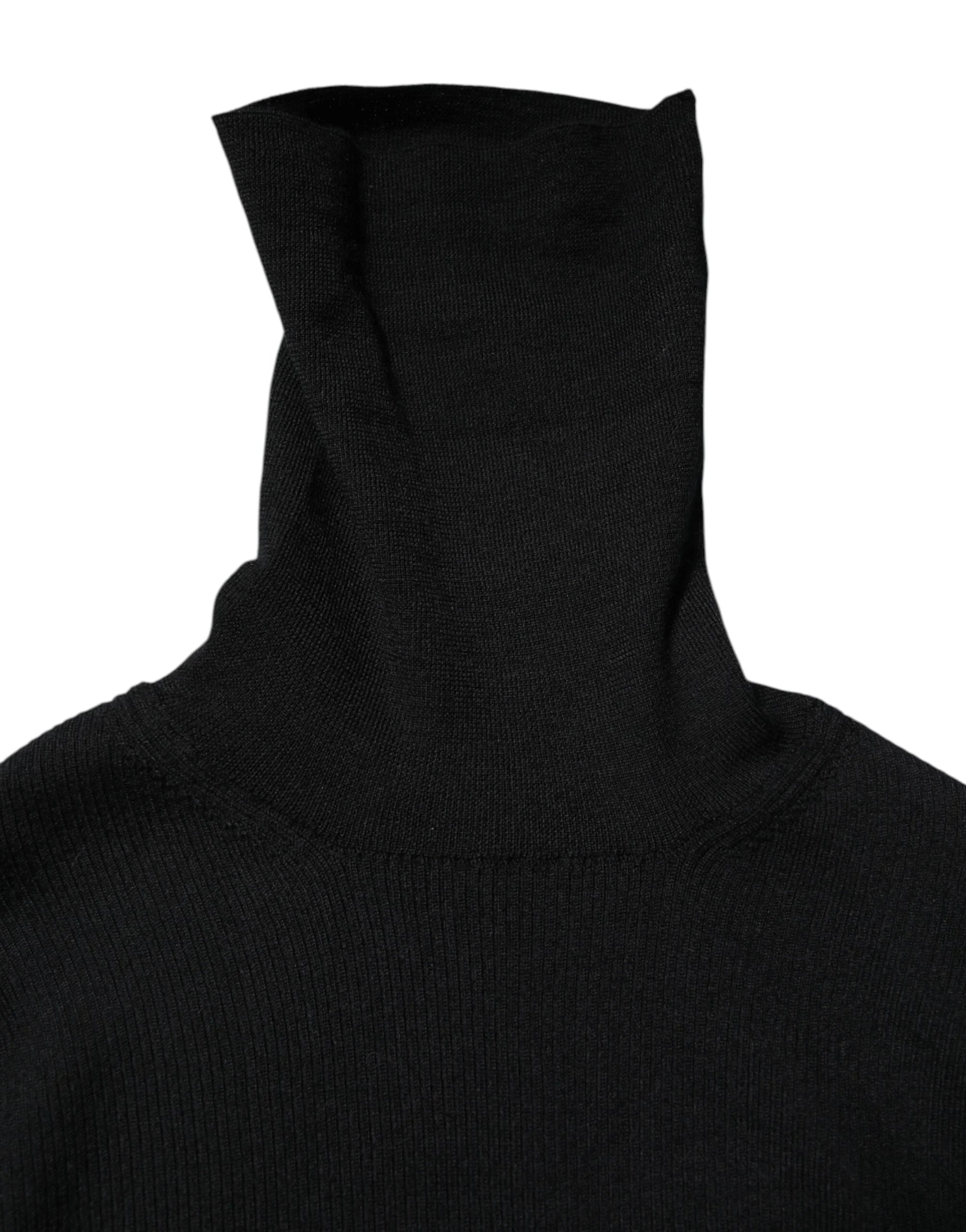 Dolce & Gabbana Black Long Sleeves Turtle Neck Mini Dress - IT36|XXS - Dresses