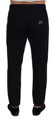 Dolce & Gabbana Black Loose Regular Torn Cotton Jeans - Jeans