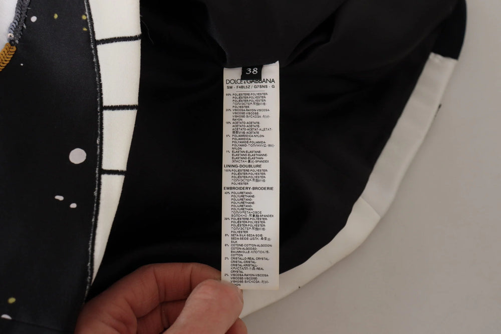 Dolce & Gabbana Black Love Clock Sequined Piano Skirt - Skirts