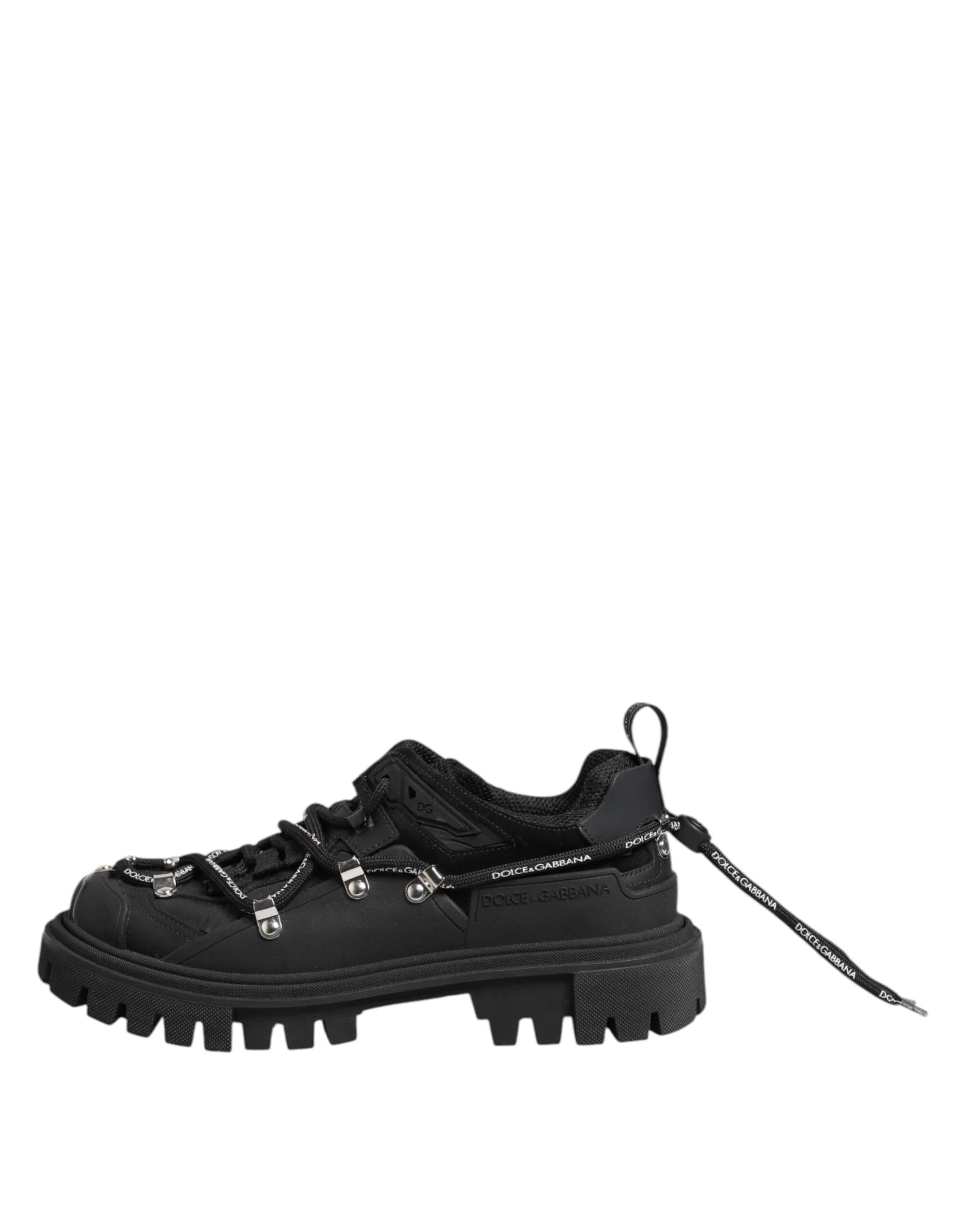Dolce & Gabbana Black Low Top Lace Up Trekking Sneakers Shoes - Sneakers