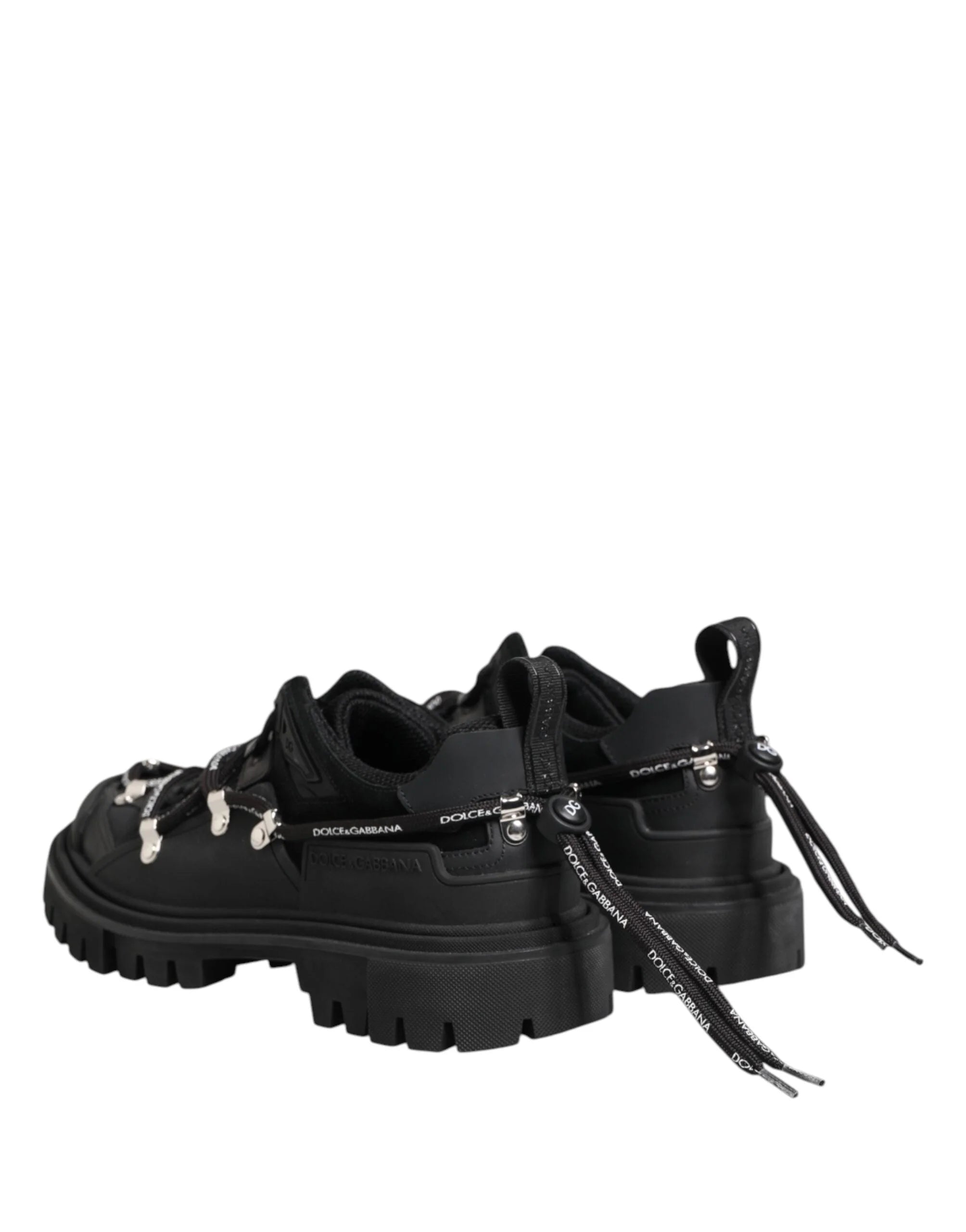 Dolce & Gabbana Black Low Top Lace Up Trekking Sneakers Shoes - Sneakers