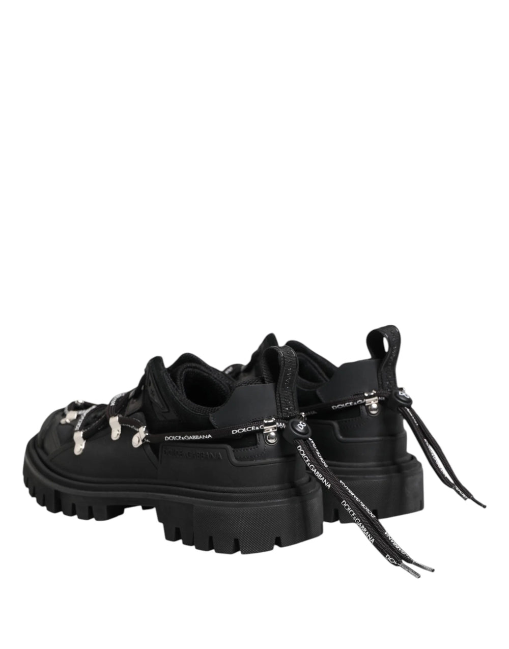 Dolce & Gabbana Black Low Top Lace Up Trekking Sneakers Shoes - Sneakers