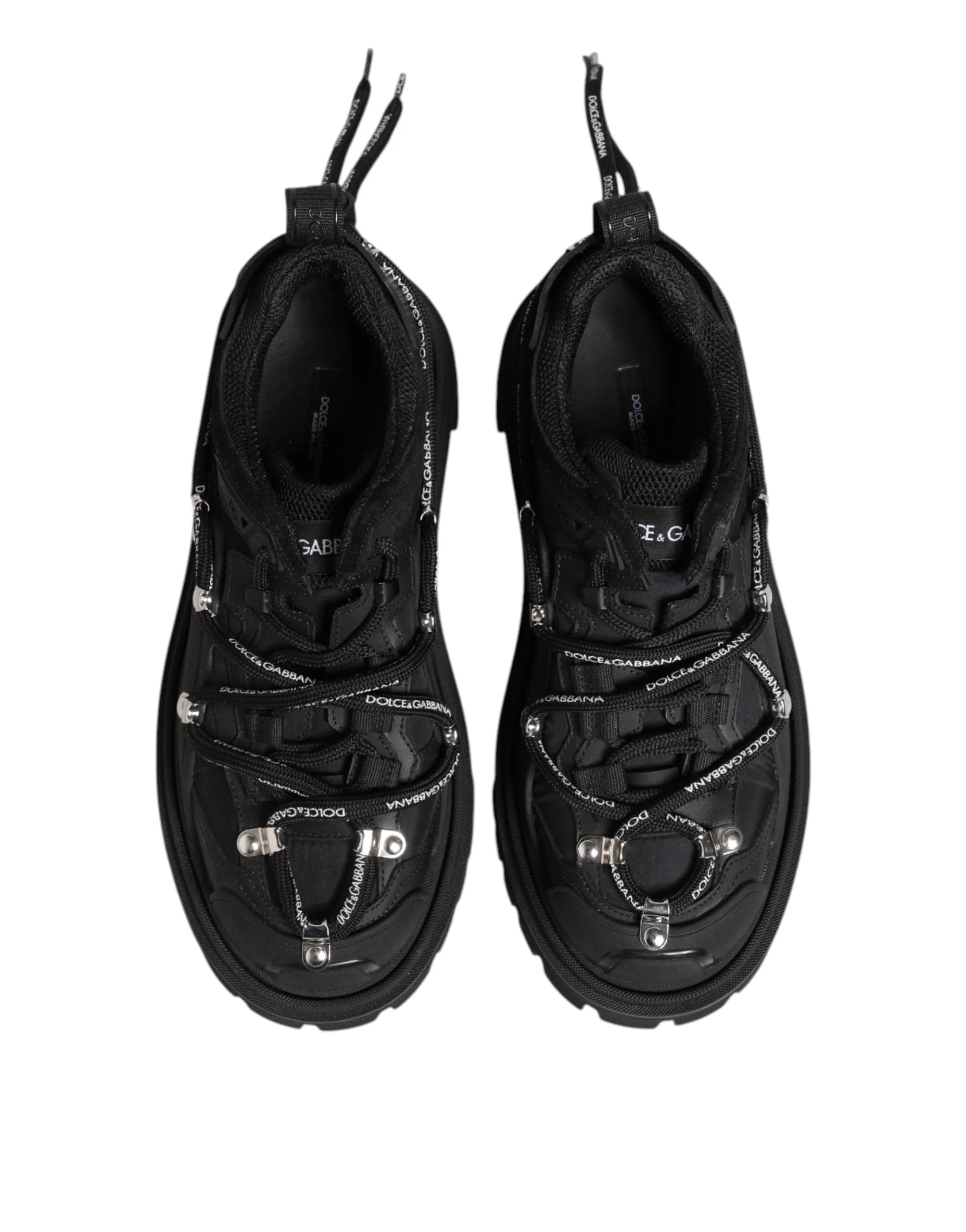 Dolce & Gabbana Black Low Top Lace Up Trekking Sneakers Shoes - Sneakers