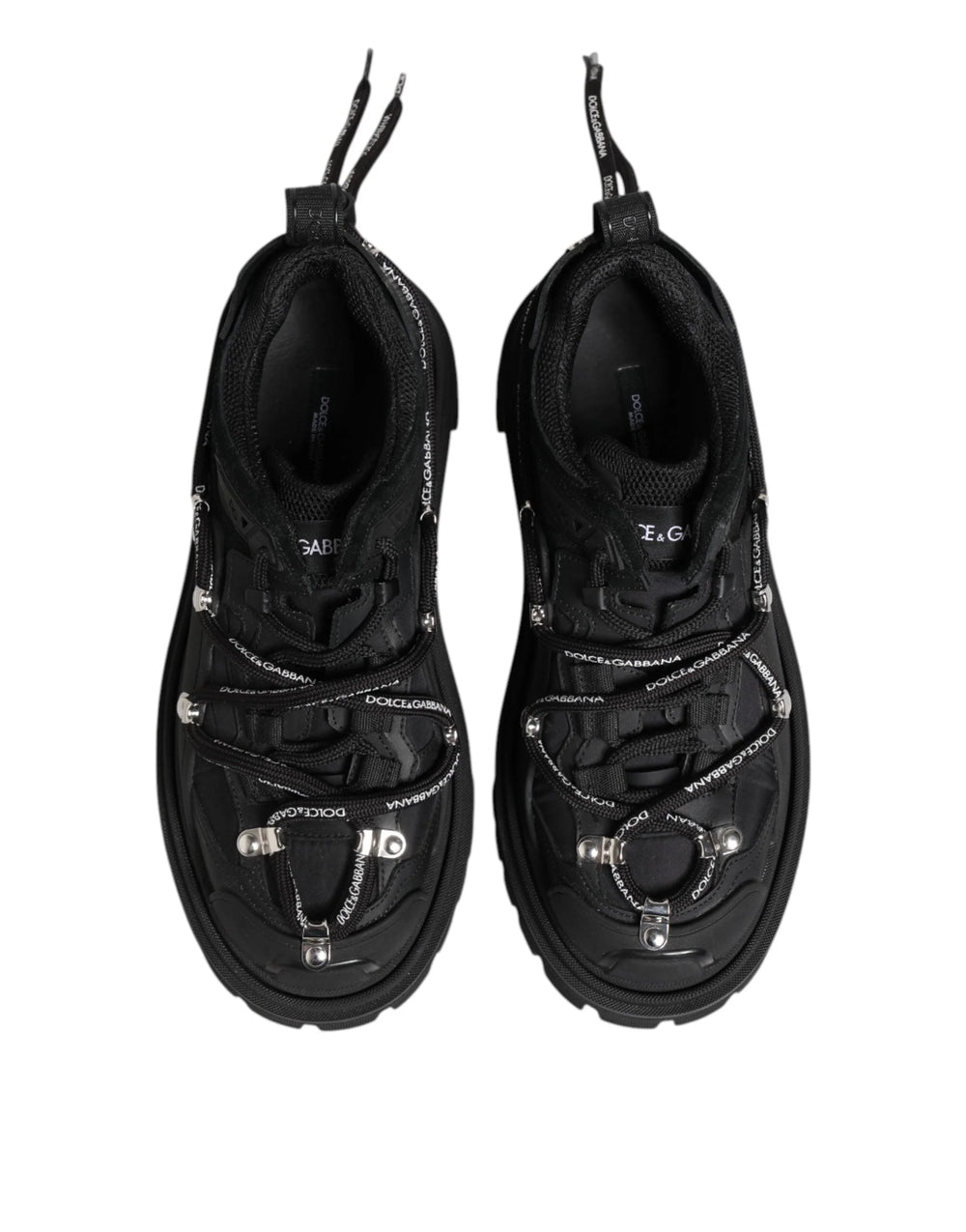 Dolce & Gabbana Black Low Top Lace Up Trekking Sneakers Shoes - Sneakers