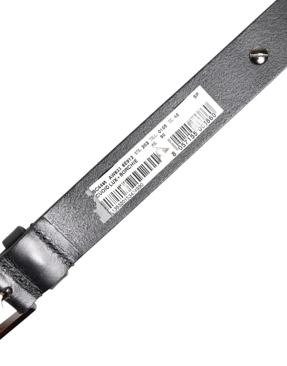 Dolce & Gabbana Black Luxury Leather DG Studs Buckle Belt - 90 cm / 36 Inches - Belts