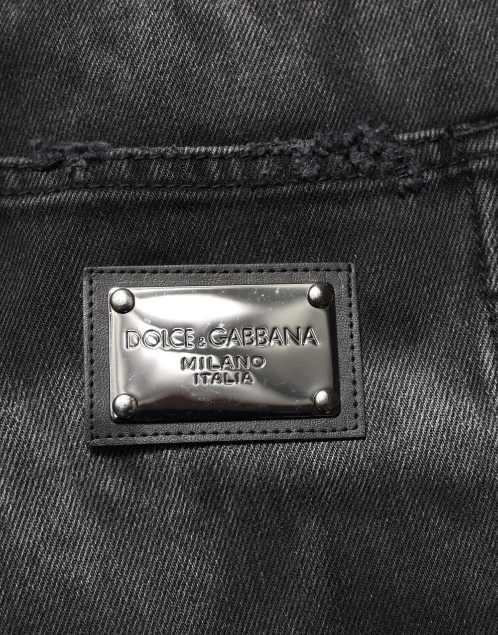 Dolce & Gabbana Black Marbled Effect Straight Men Denim Jeans - IT48 | M - Jeans