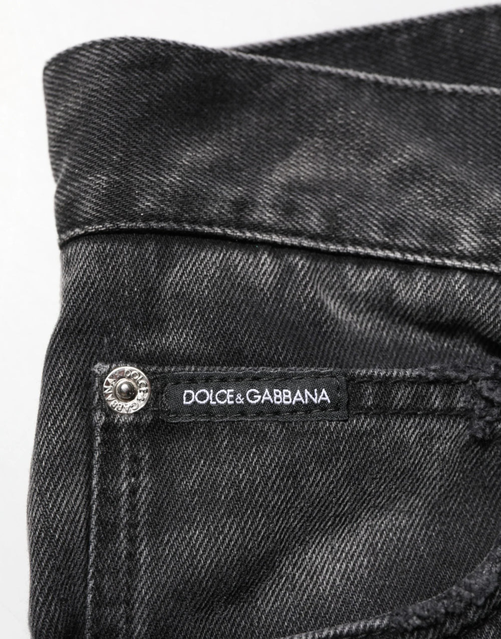 Dolce & Gabbana Black Marbled Effect Straight Men Denim Jeans - IT48 | M - Jeans
