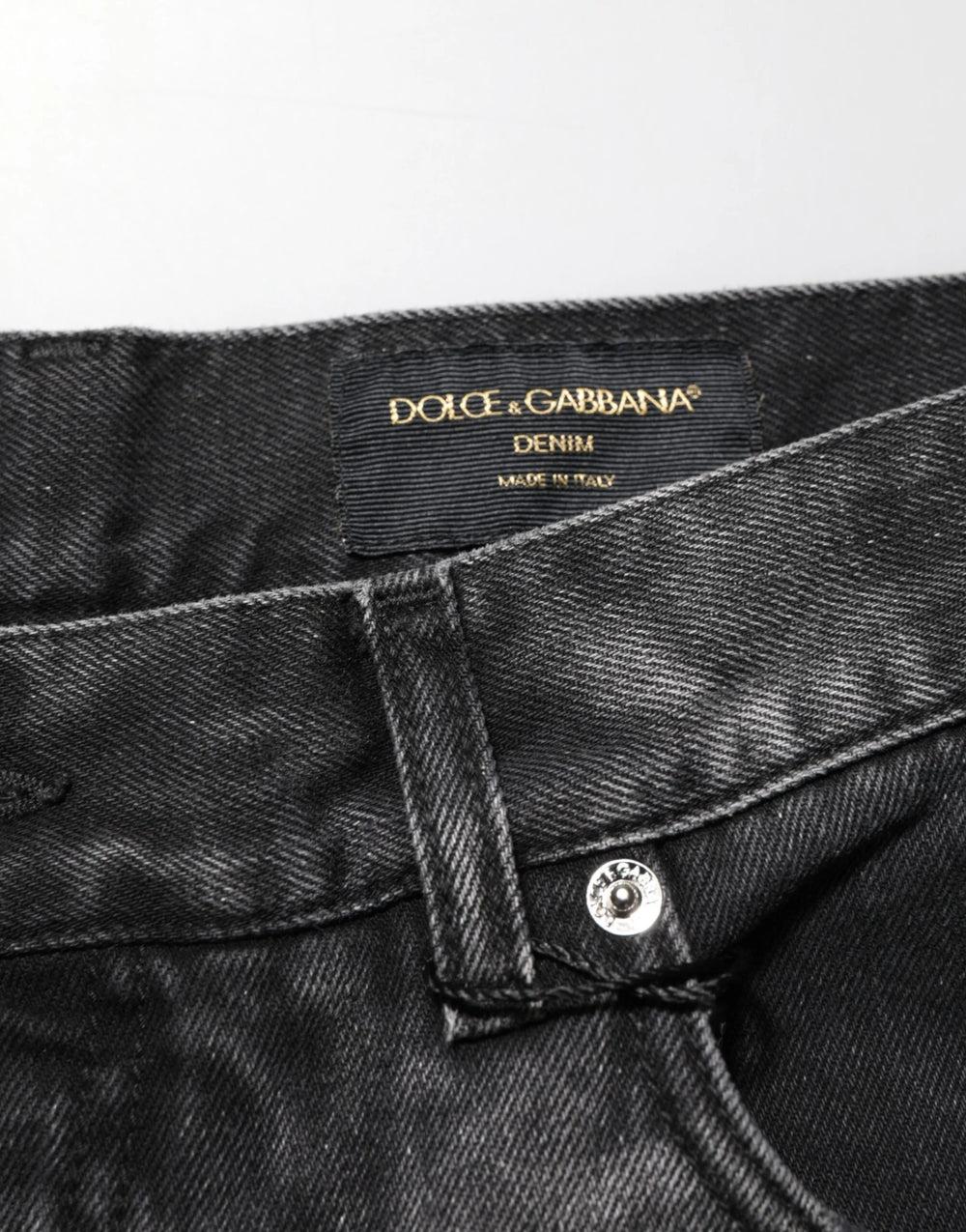 Dolce & Gabbana Black Marbled Effect Straight Men Denim Jeans - IT48 | M - Jeans
