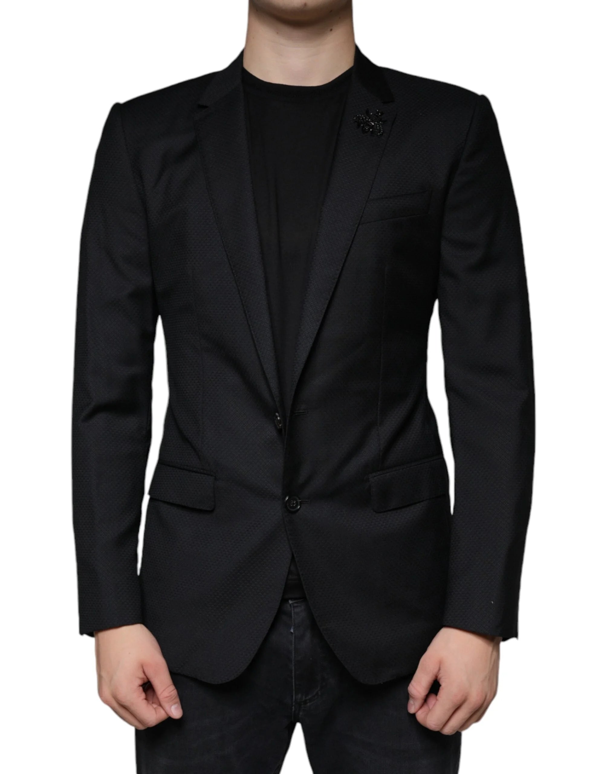 Dolce & Gabbana Black MARTINI Bee Single Breasted Blazer - IT46 | S - Sport Jackets