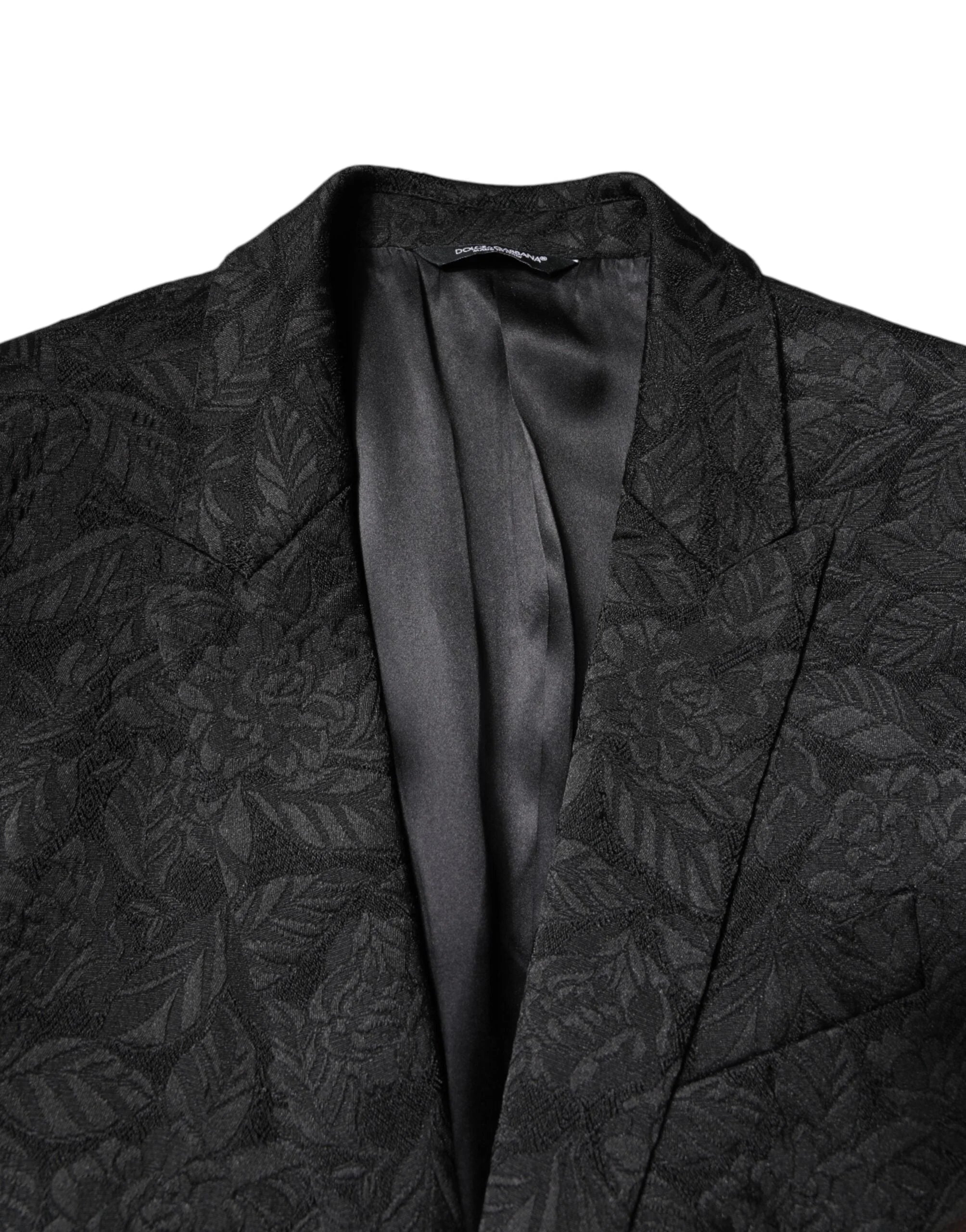 Dolce & Gabbana Black MARTINI Brocade Single Breasted Blazer - IT50 | L - Sport Jackets