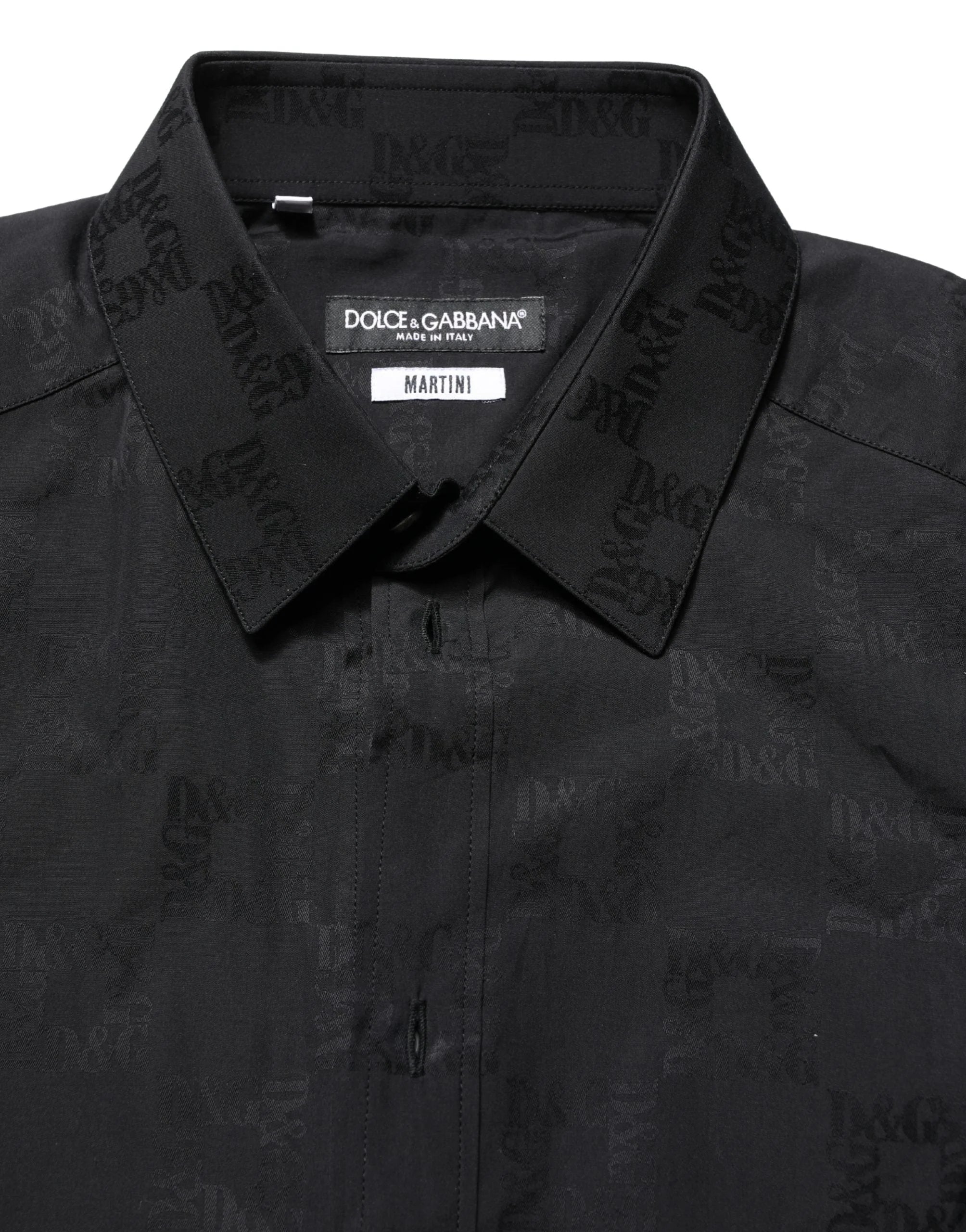 Dolce & Gabbana Black MARTINI Cotton Slim Dress Formal Shirt - IT39 | S
