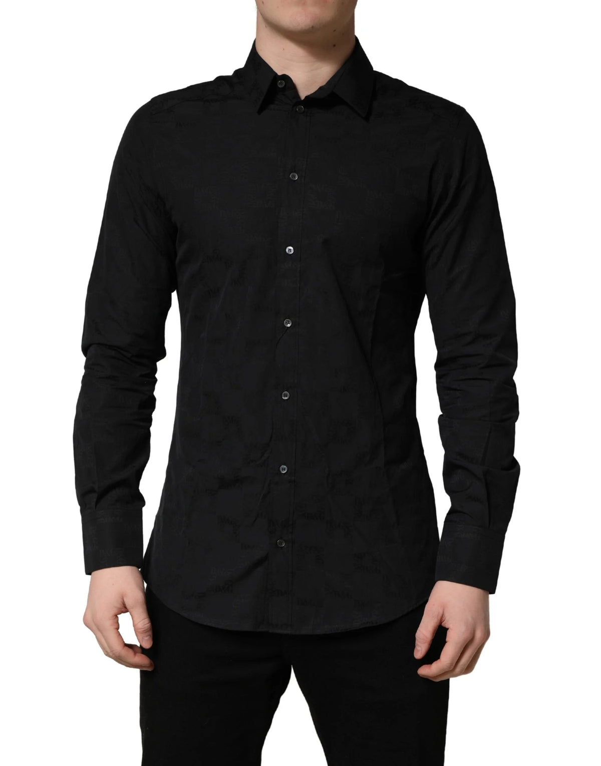 Dolce & Gabbana Black MARTINI Cotton Slim Dress Formal Shirt - IT39 | S