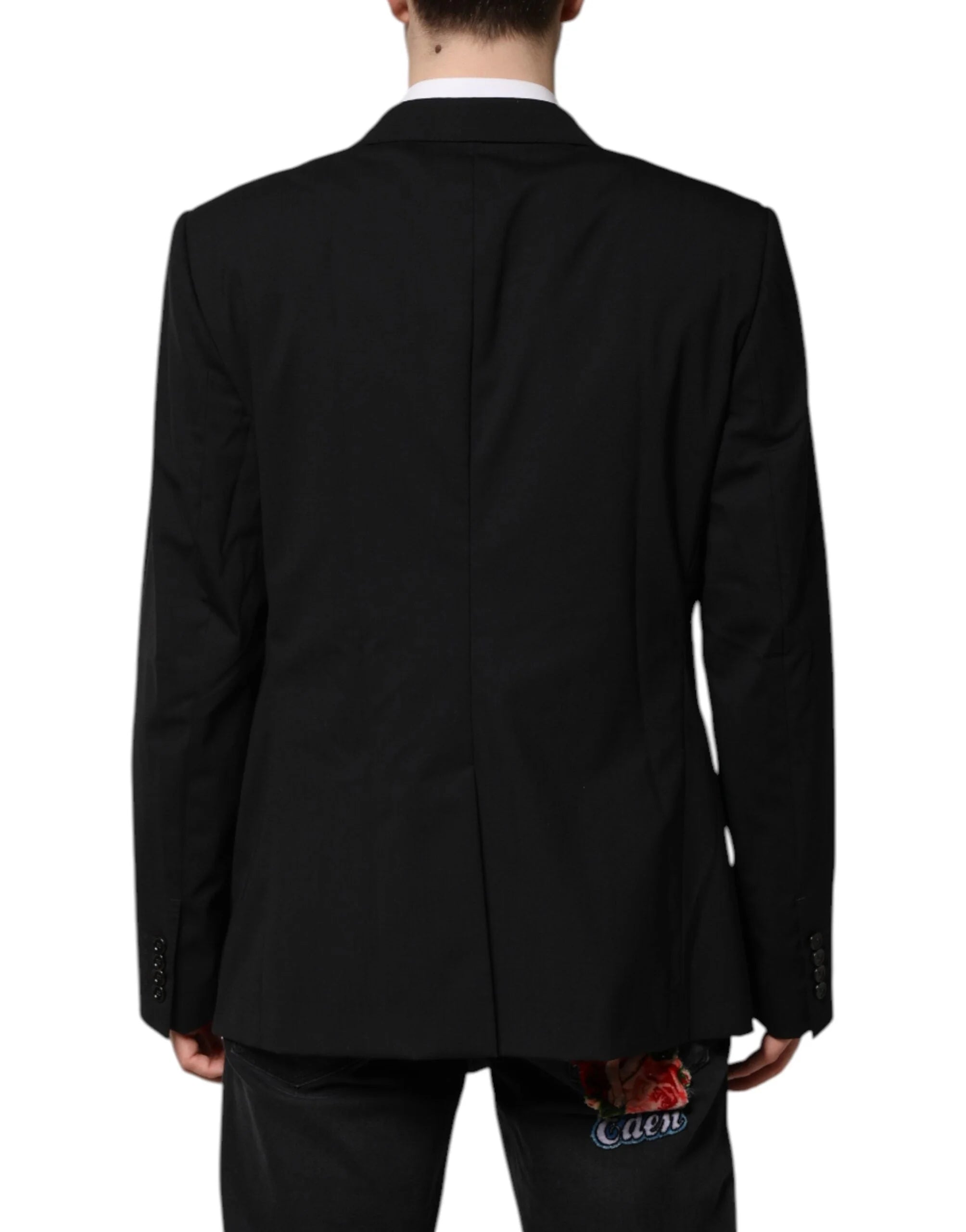Dolce & Gabbana Black MARTINI Double Breasted Suit Jacket - IT54 | XL - Sport Jackets