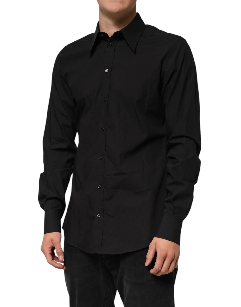 Dolce & Gabbana Black MARTINI Slim Fit Dress Formal Men Shirt - IT40 | M - Shirts