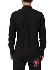 Dolce & Gabbana Black MARTINI Slim Fit Dress Formal Men Shirt - IT40 | M