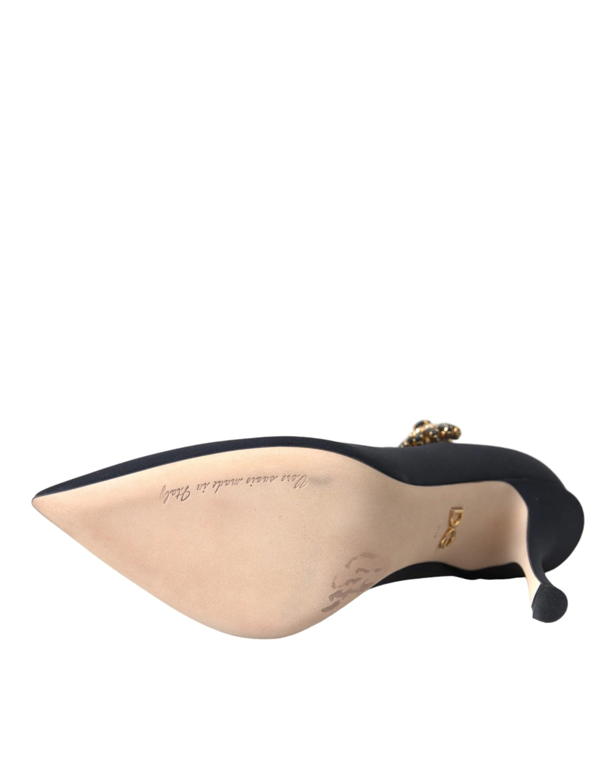 Čierne lakované pumpy Dolce & Gabbana s krištáľmi a prvkom Mary Jane - EU36.5/US6