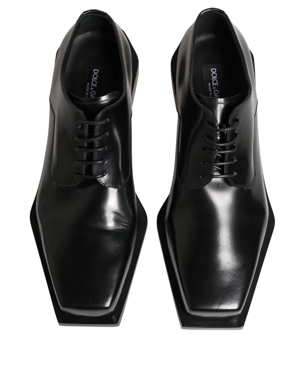 Dolce & Gabbana Black Matte Lace-Up Leather Dress Derby Shoes