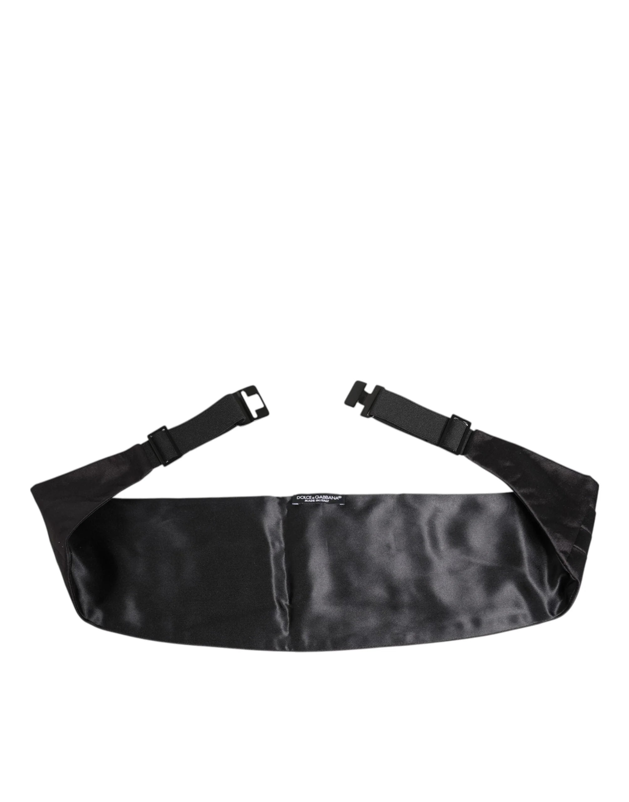 Dolce & Gabbana Black Men 100% Silk Belt Wide Waist Cummerbund - IT54 | XXL - Suspenders
